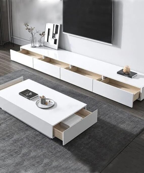 Luxury LED TV Console with Coffee Table