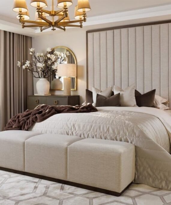 Modern Channeled Wall Panel Bed