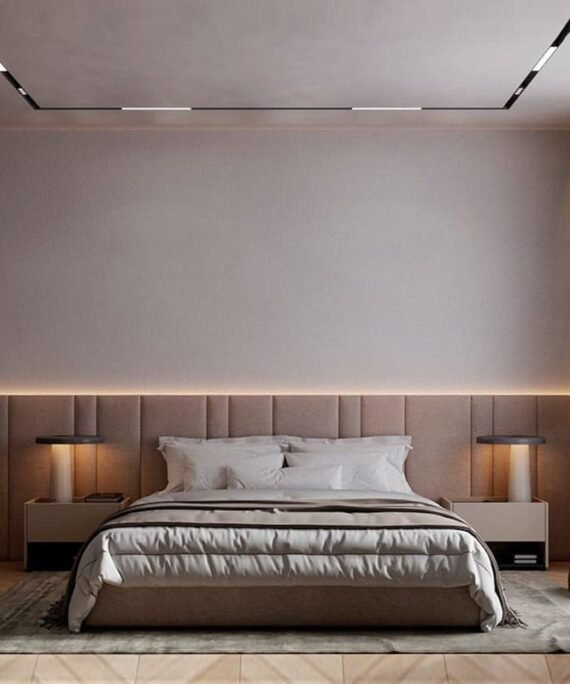 Classic LED Light Wall Panel Bed