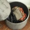 Premium Round Velvet Ottoman - Image 2
