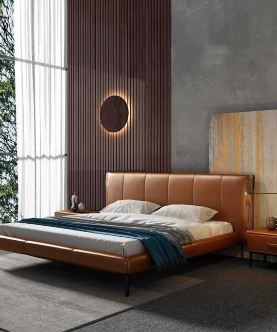 Modern Double Leather Bed