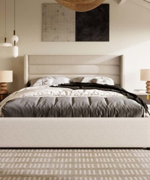 Winged Headboard Double Bed