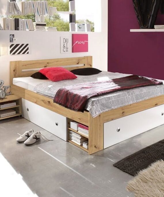 Classic Double Bed with Storage Drawers