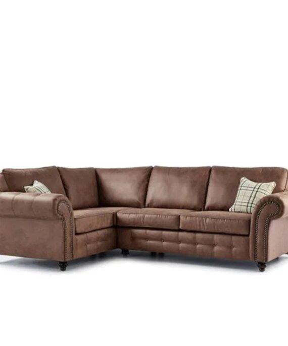 Faux Corner Leather Sofa
