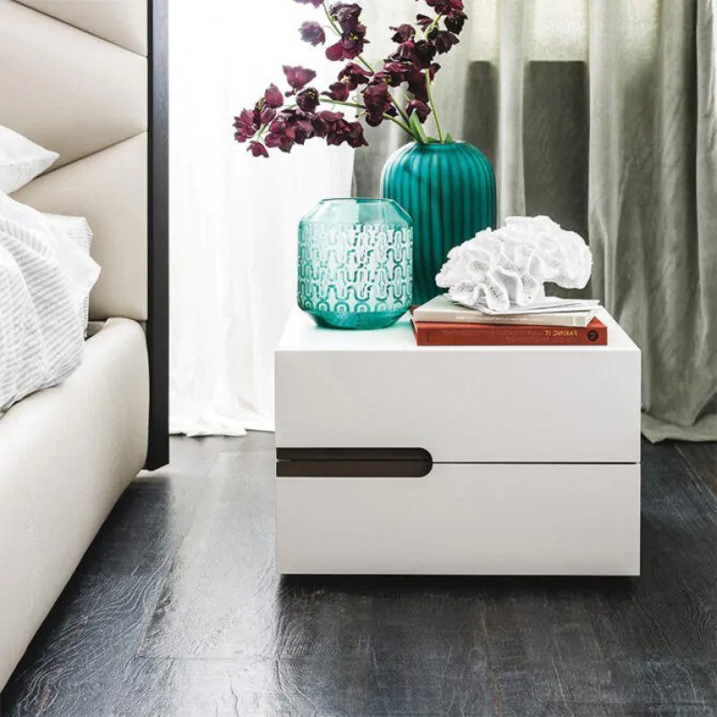 Modern 2 Drawer Bedside Table