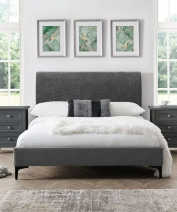 Premium Tufted Velvet Double Bed