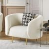 Premium White Boucle Armchair