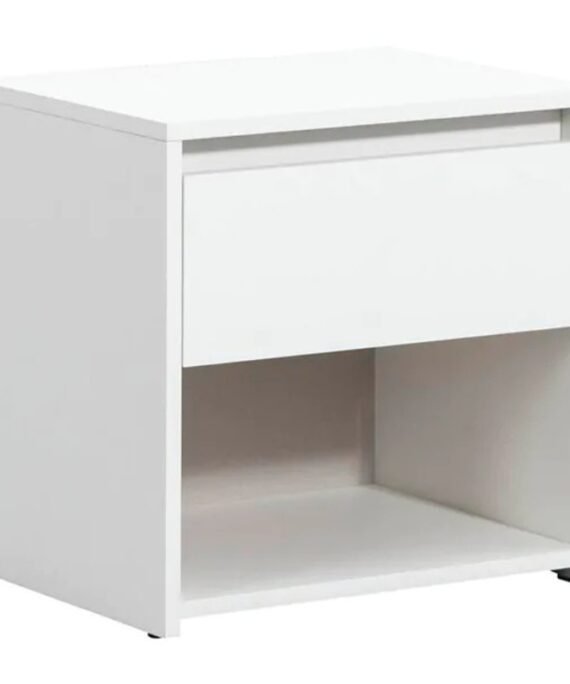White Bedside Table with Drawer