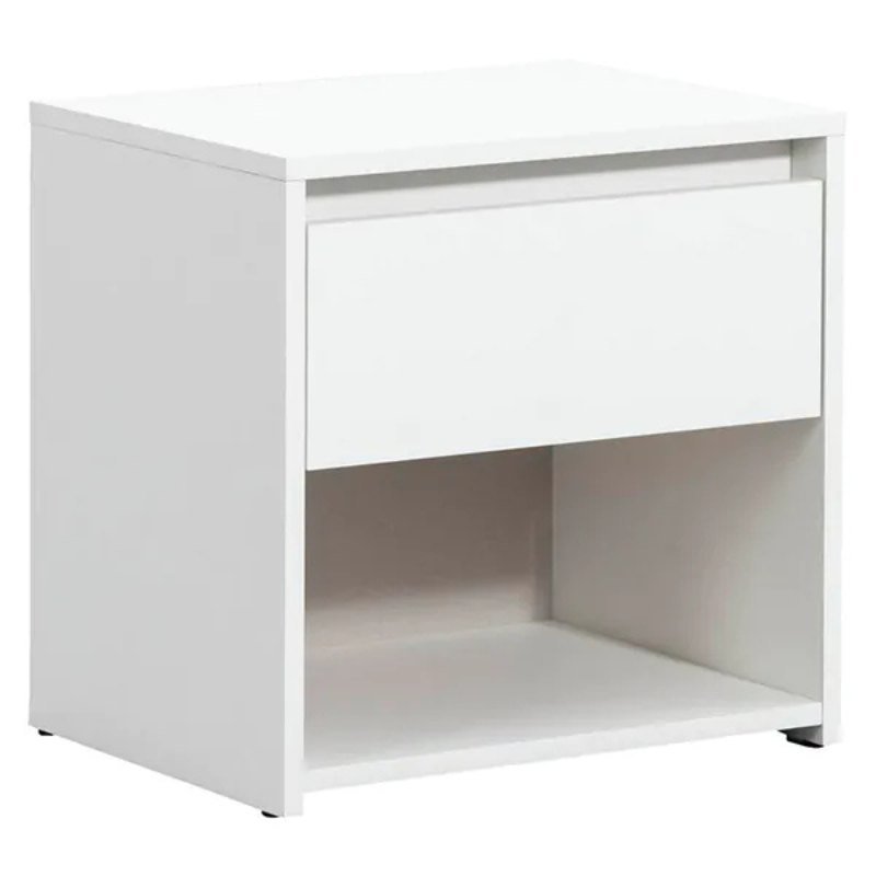 White Bedside Table with Drawer