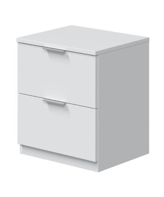 Modern White Bedside Table with Drawer
