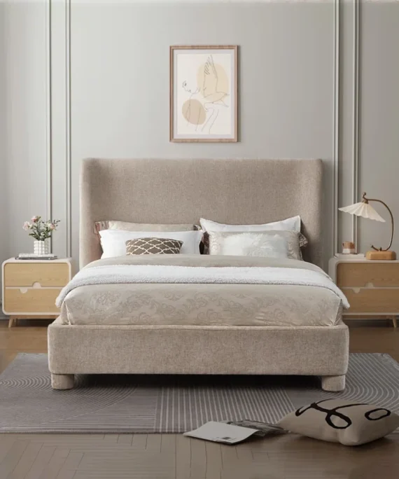 Hridhaan Raw Wingback Bed